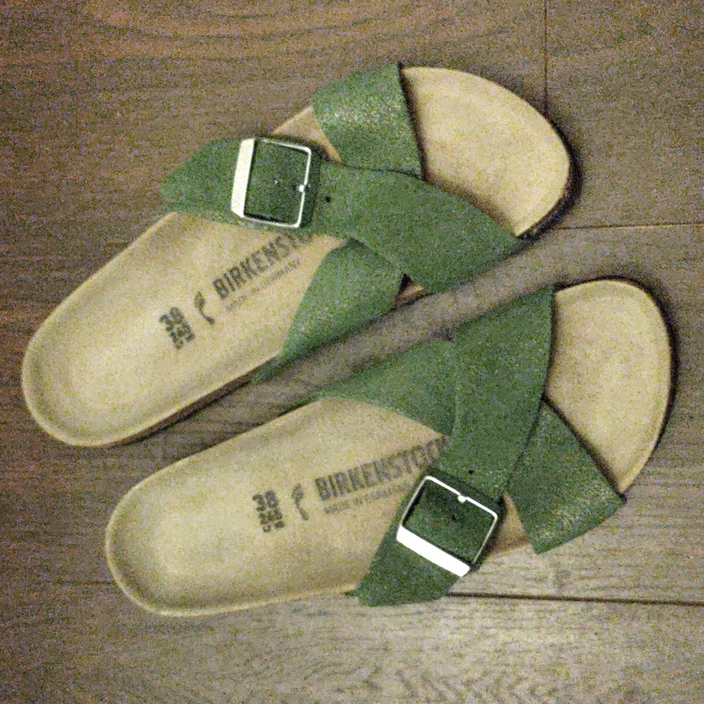 Birenstock "SIENA" Suede/Leather with Glitter Sandals